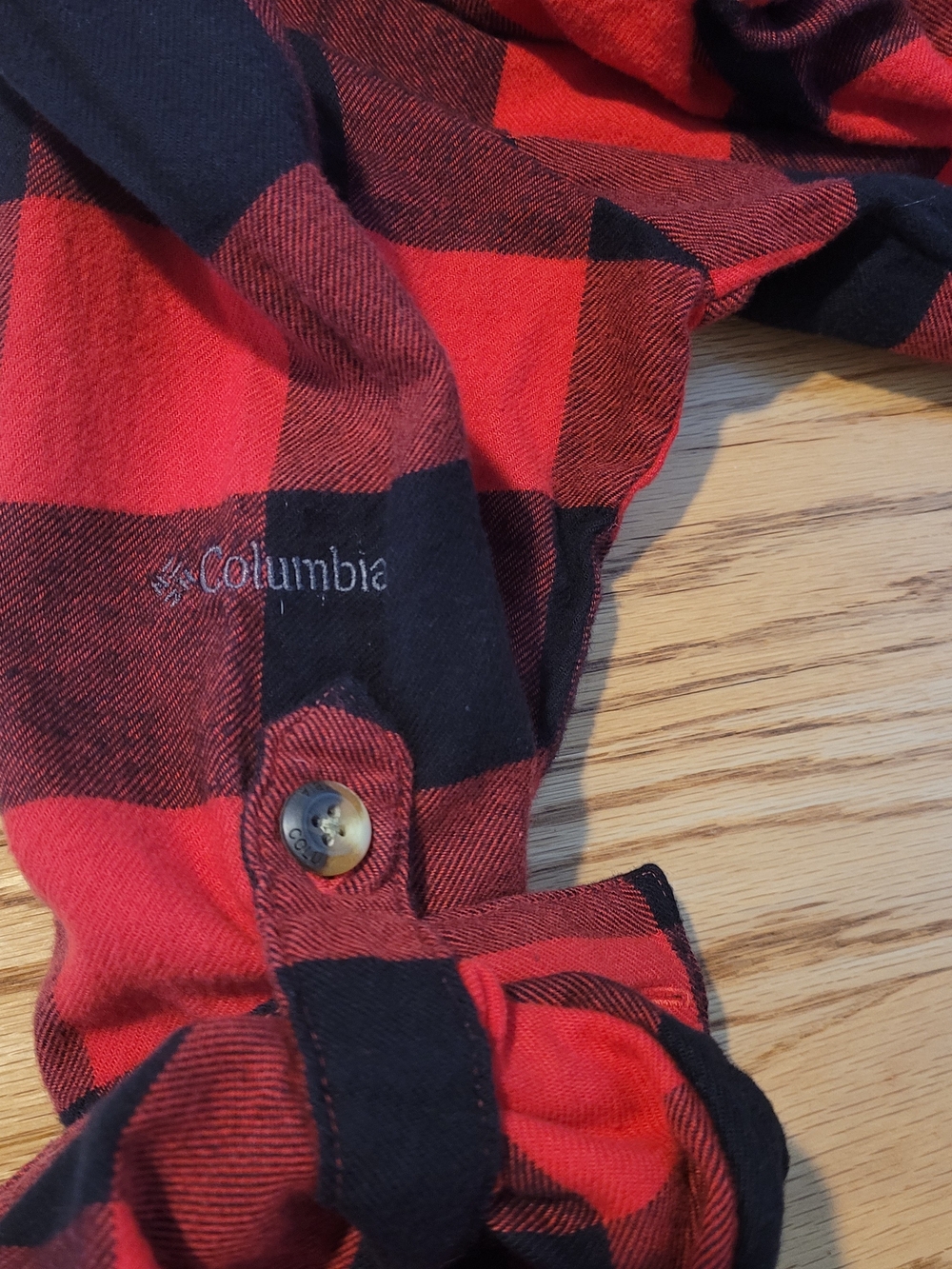 Columbia Women's Red and Black Buffalo Plaid Button-Down Shirt - Picture 8 of 10
